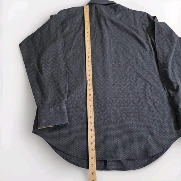 Robert Graham Shirt Mens XLT Gray Textured Flip Up Cuffs LS Embroidery Buttons - Picture 8 of 16